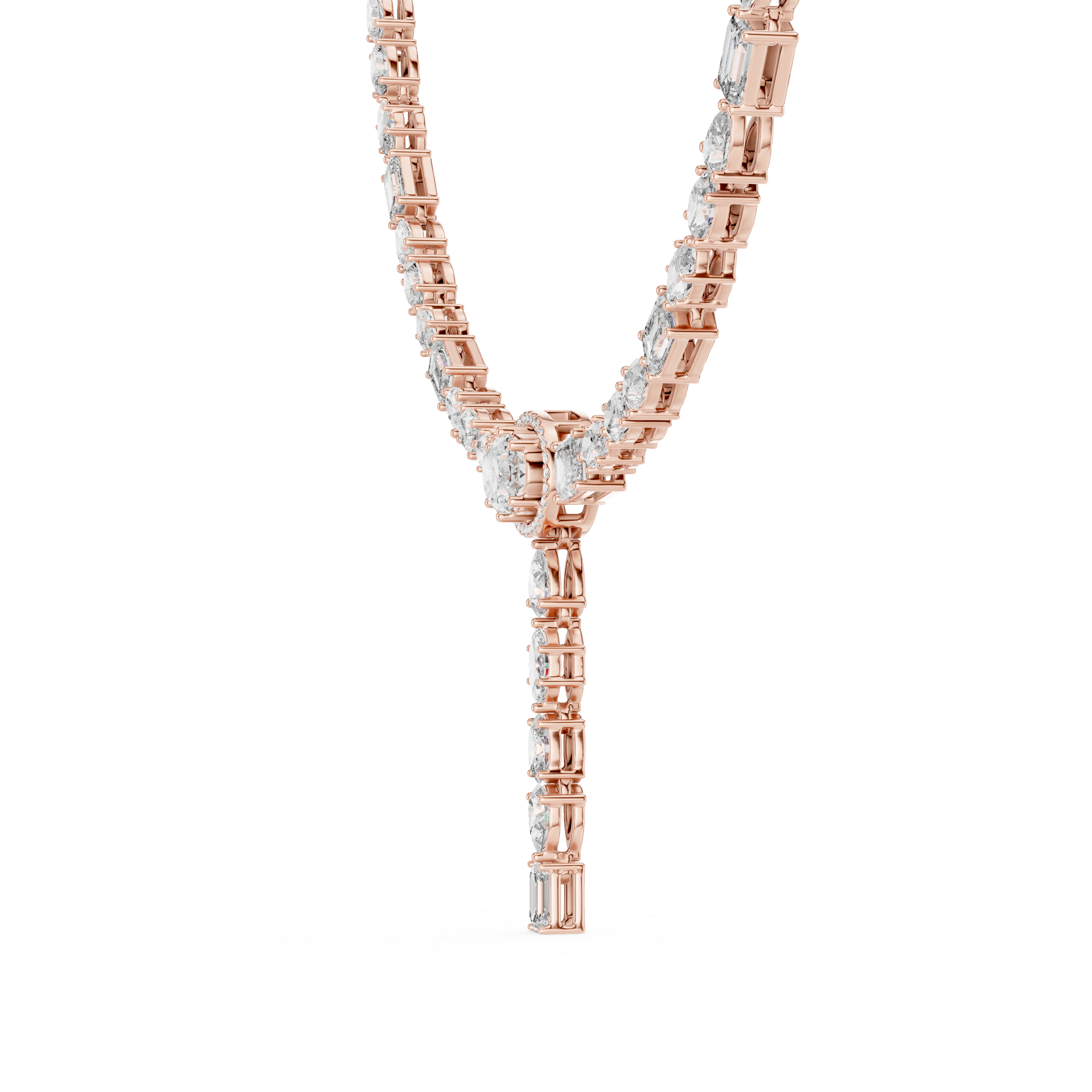 Rose Gold Lab-Grown Diamond Y-Style Necklace