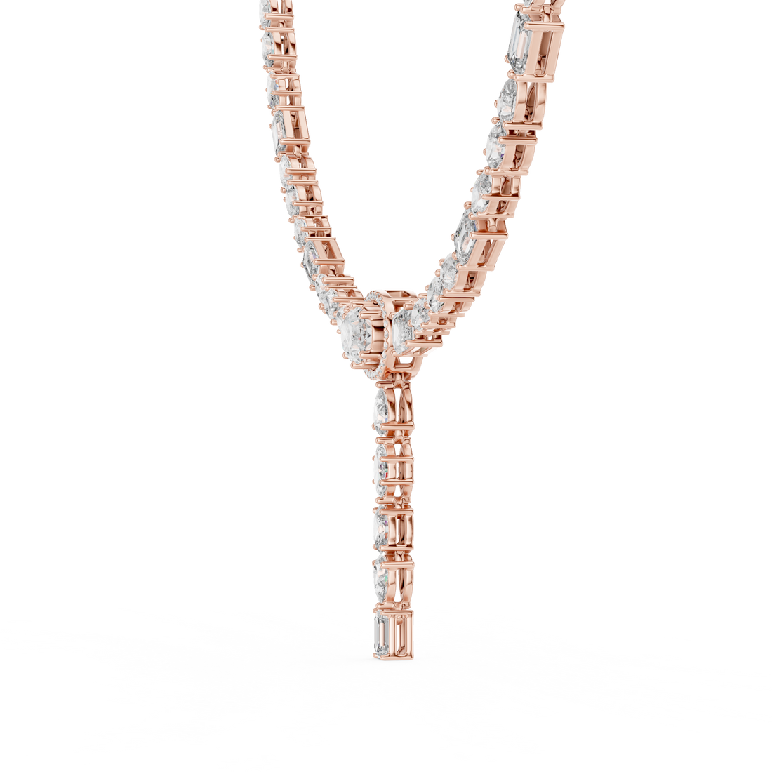 Rose Gold Lab-Grown Diamond Y-Style Necklace