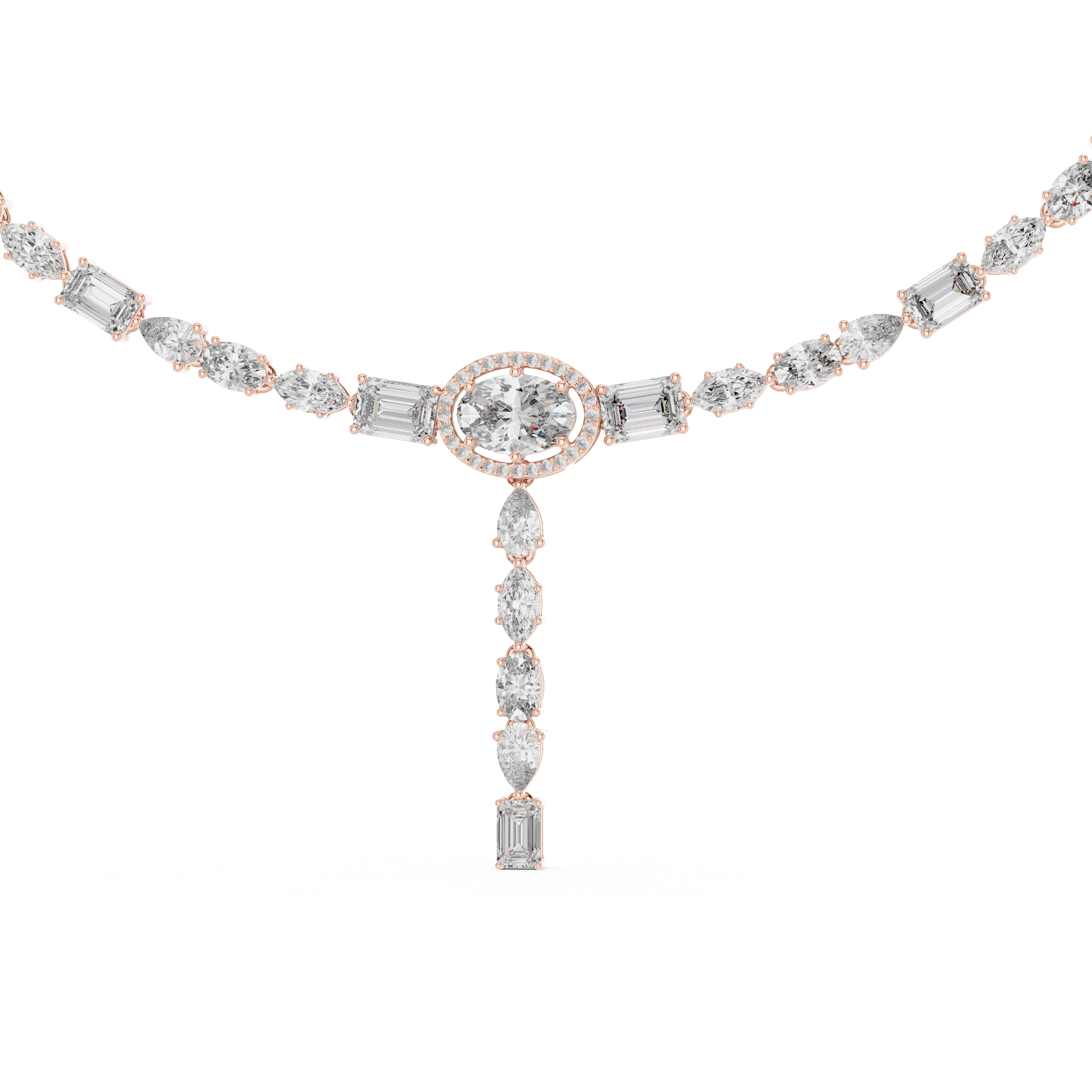 Rose Gold Lab-Grown Diamond Y-Style Necklace