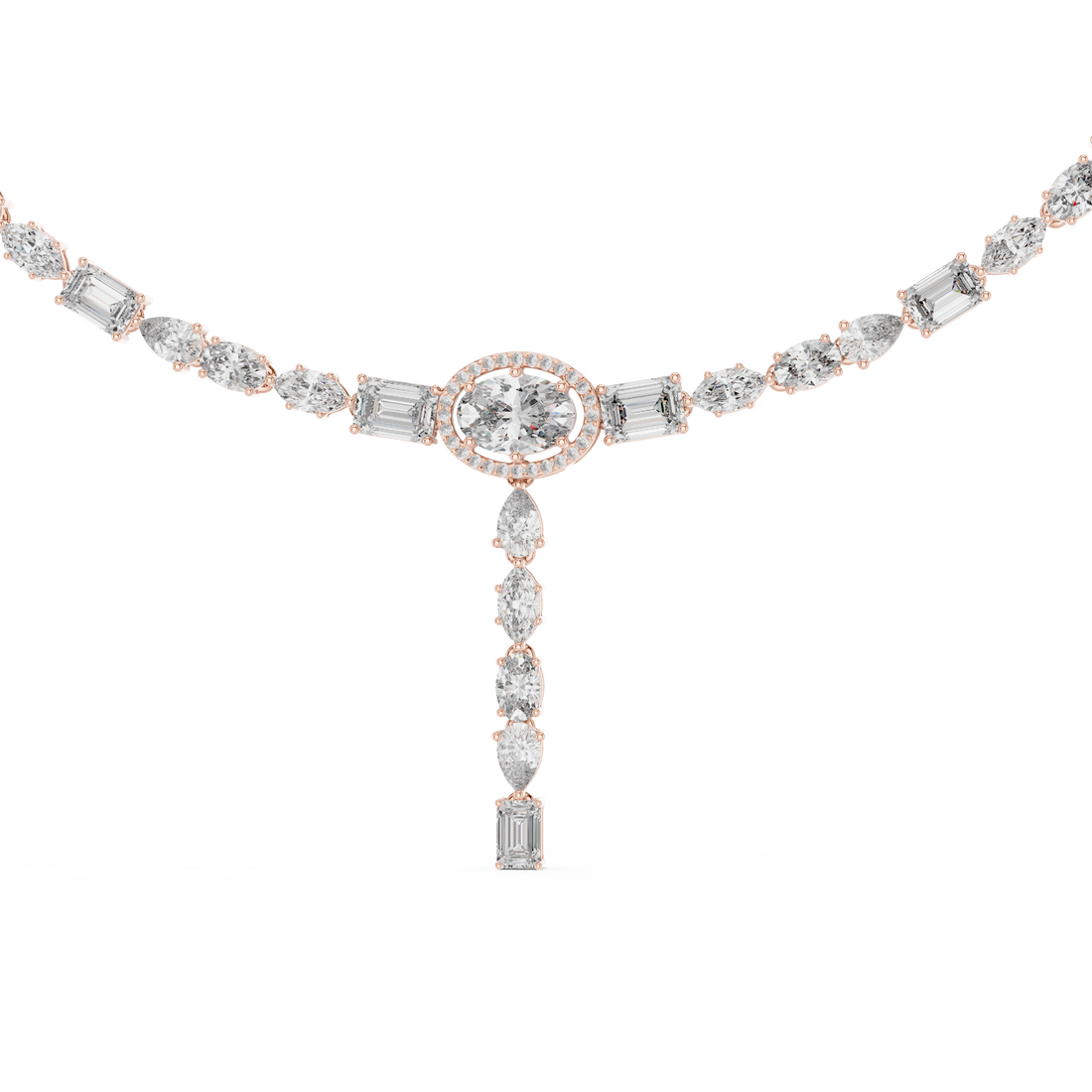 Rose Gold Lab-Grown Diamond Y-Style Necklace