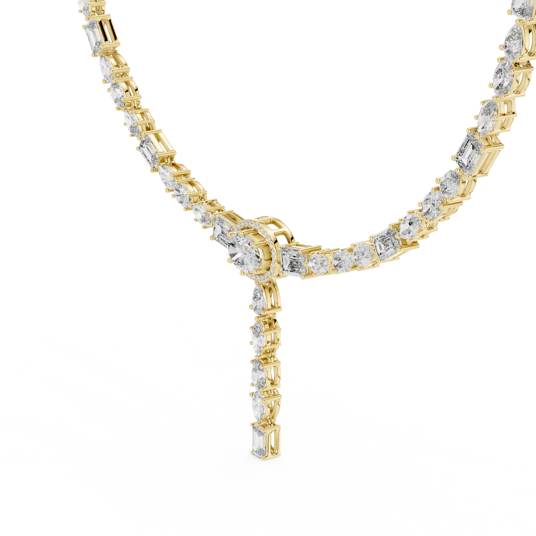 Rose Gold Lab-Grown Diamond Y-Style Necklace