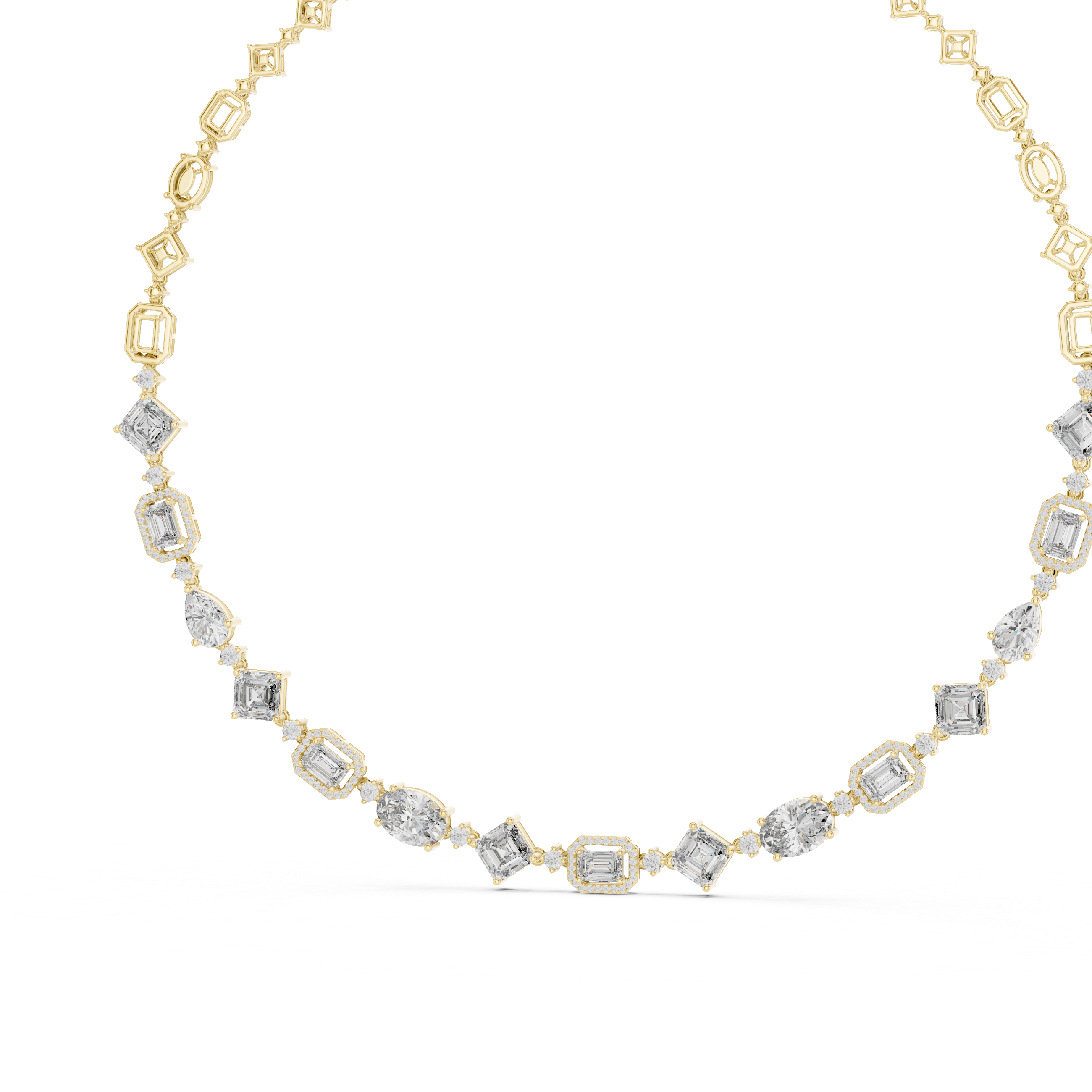 Geometric Lab-Grown Diamond Necklace in 14K & 18K Gold