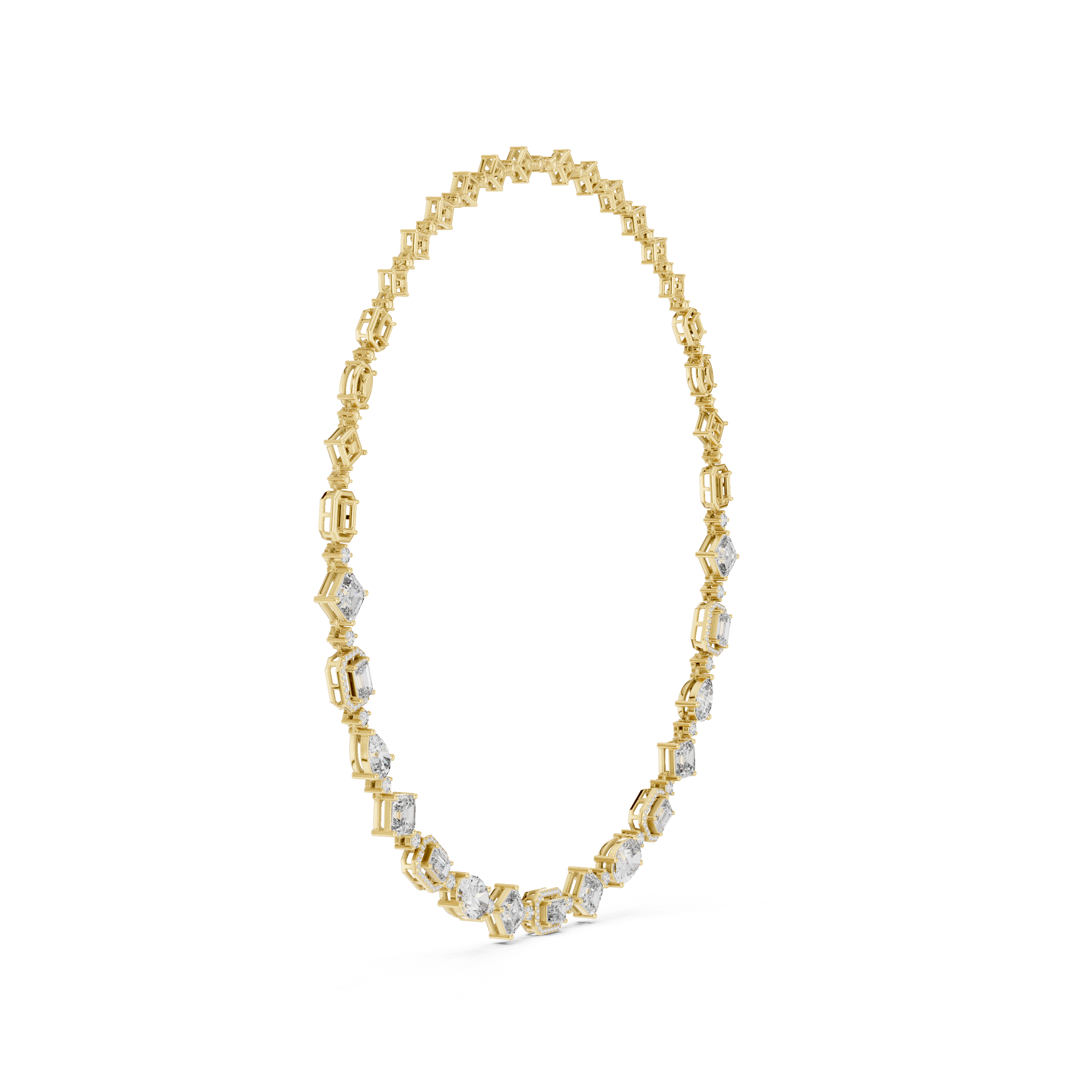 Geometric Lab-Grown Diamond Necklace in 14K & 18K Gold