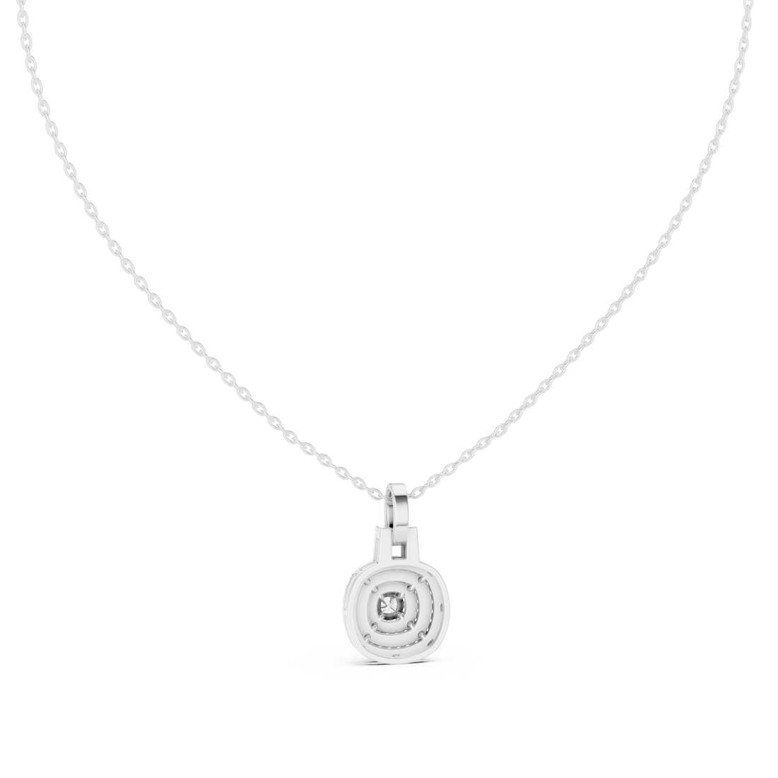 Round Halo Lab Grown Diamond Pendant – 14K/18K Gold | Kiashaa Jewellery
