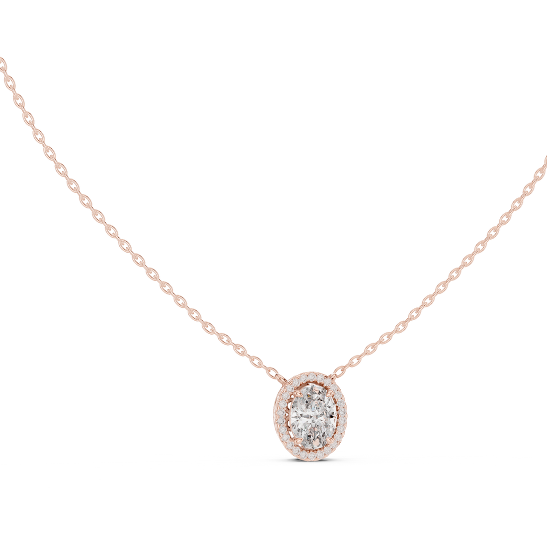 Elegant Oval Lab-Grown Diamond Pendant in 14K/18K Gold – Kiashaa Jewellery