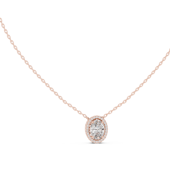 Elegant Oval Lab-Grown Diamond Pendant in 14K/18K Gold – Kiashaa Jewellery