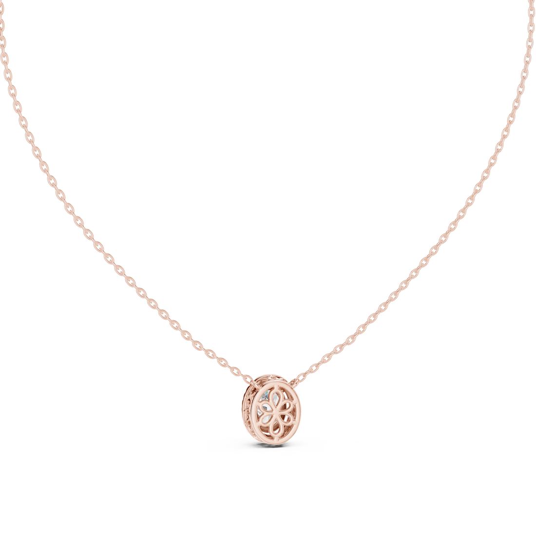 Elegant Oval Lab-Grown Diamond Pendant in 14K/18K Gold – Kiashaa Jewellery