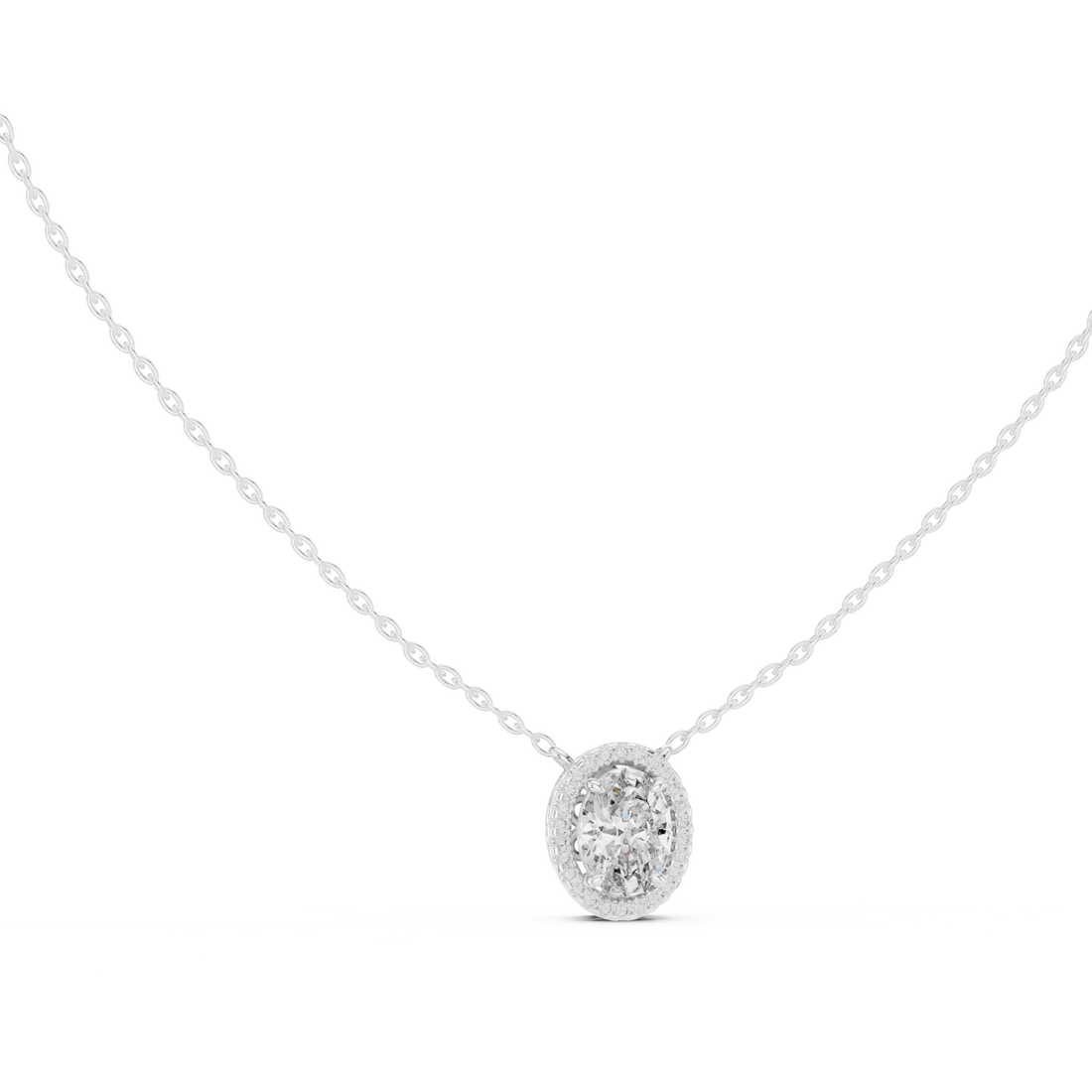 Elegant Oval Lab-Grown Diamond Pendant in 14K/18K Gold – Kiashaa Jewellery