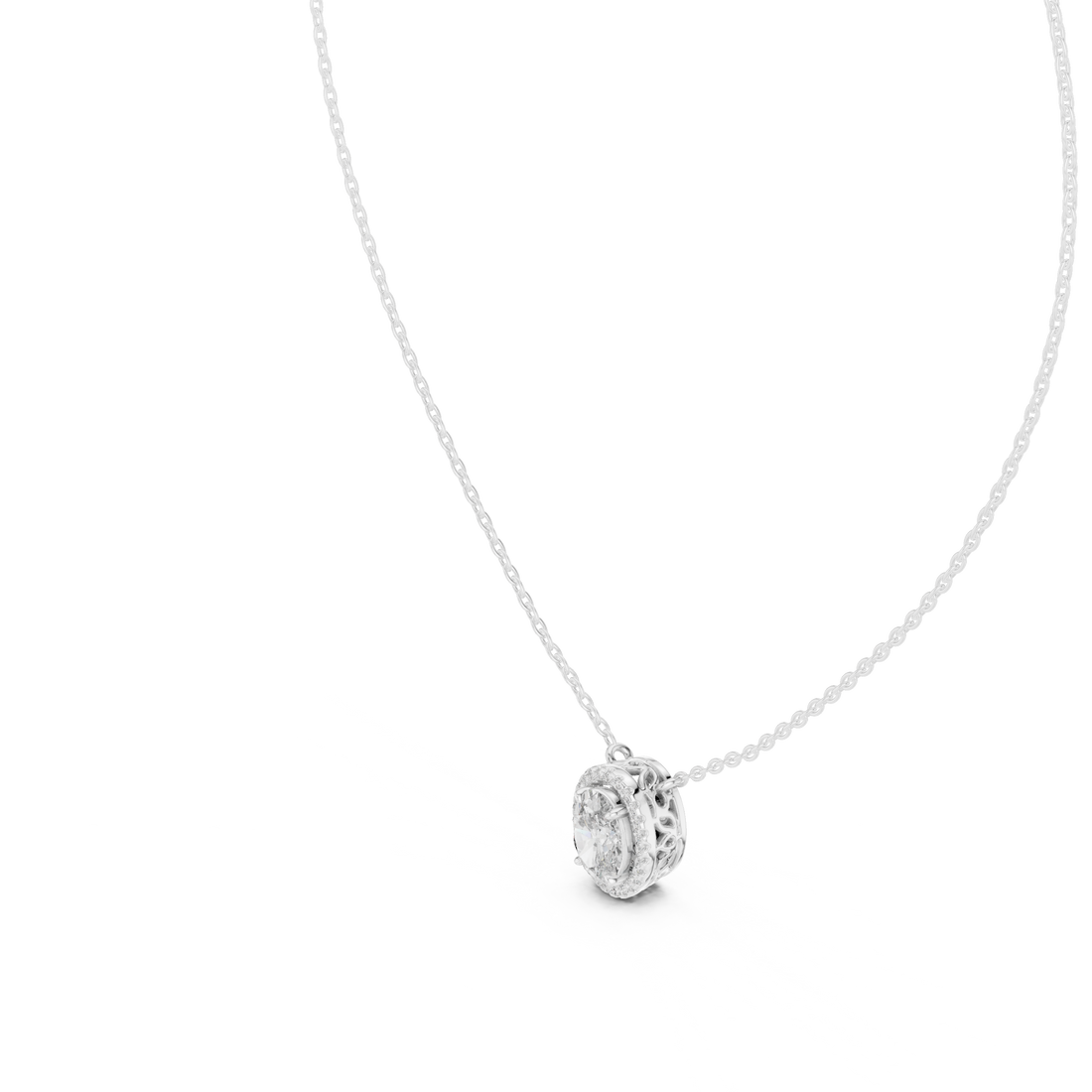 Elegant Oval Lab-Grown Diamond Pendant in 14K/18K Gold – Kiashaa Jewellery
