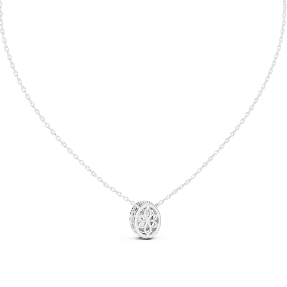 Elegant Oval Lab-Grown Diamond Pendant in 14K/18K Gold – Kiashaa Jewellery