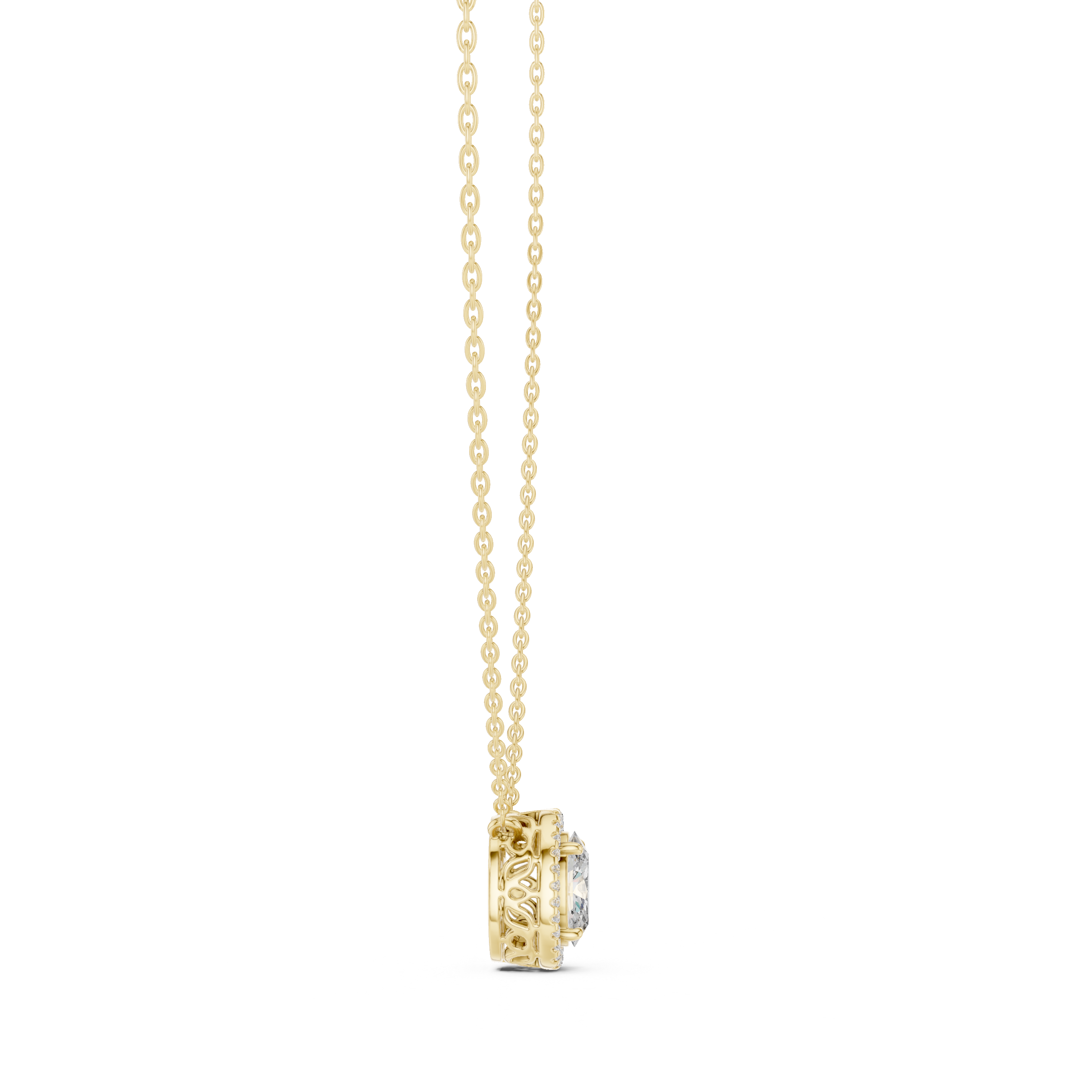 Elegant Oval Lab-Grown Diamond Pendant in 14K/18K Gold – Kiashaa Jewellery