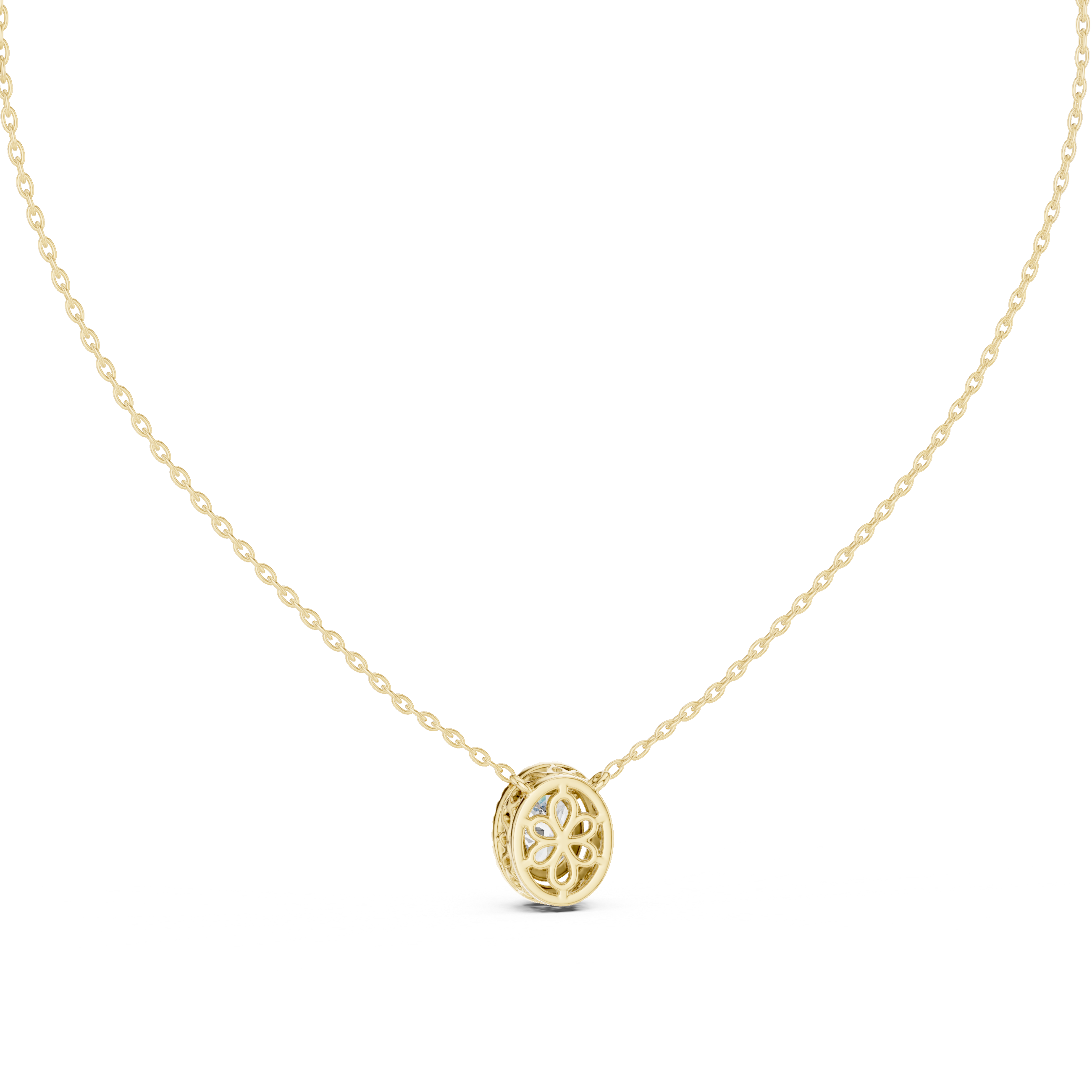 Elegant Oval Lab-Grown Diamond Pendant in 14K/18K Gold – Kiashaa Jewellery