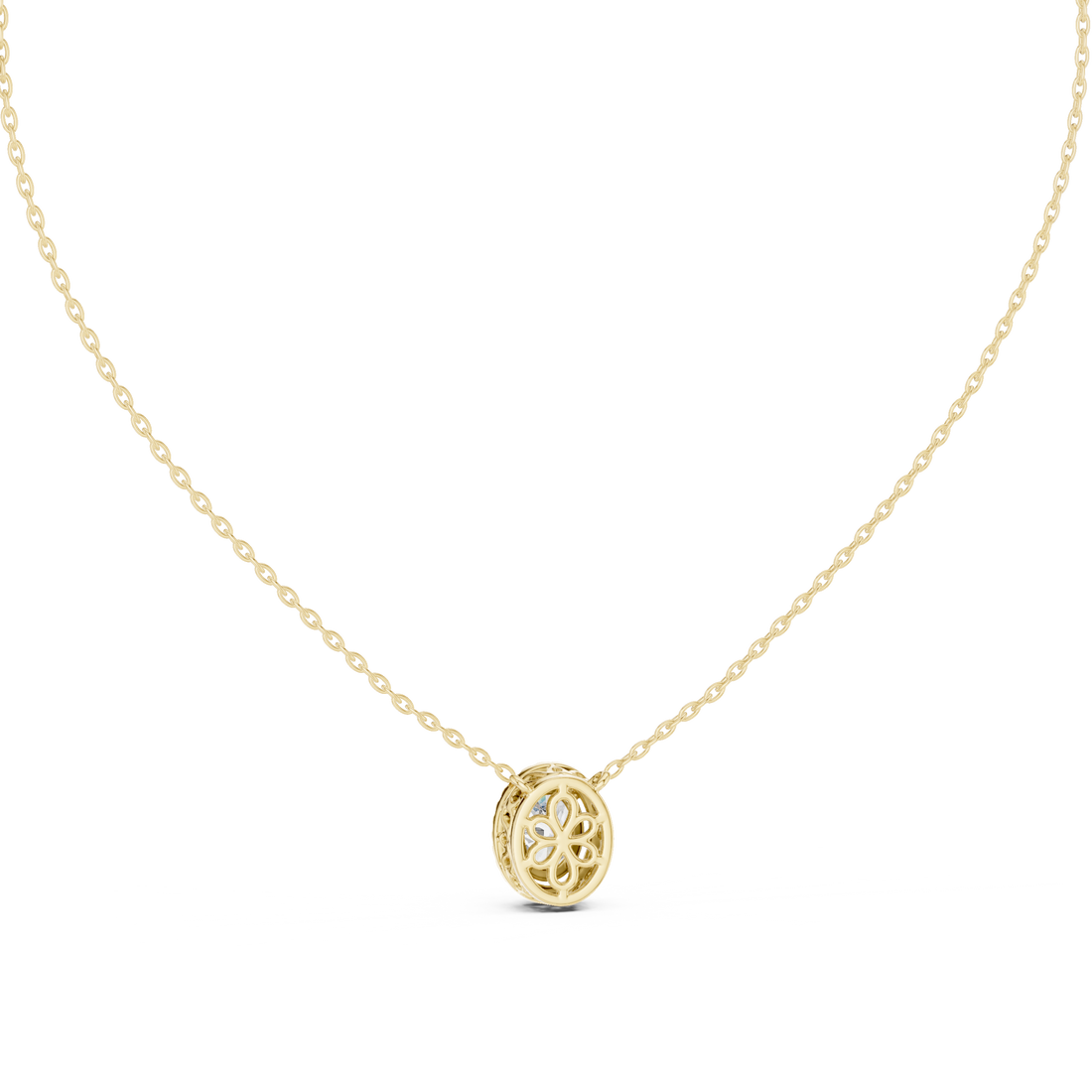 Elegant Oval Lab-Grown Diamond Pendant in 14K/18K Gold – Kiashaa Jewellery