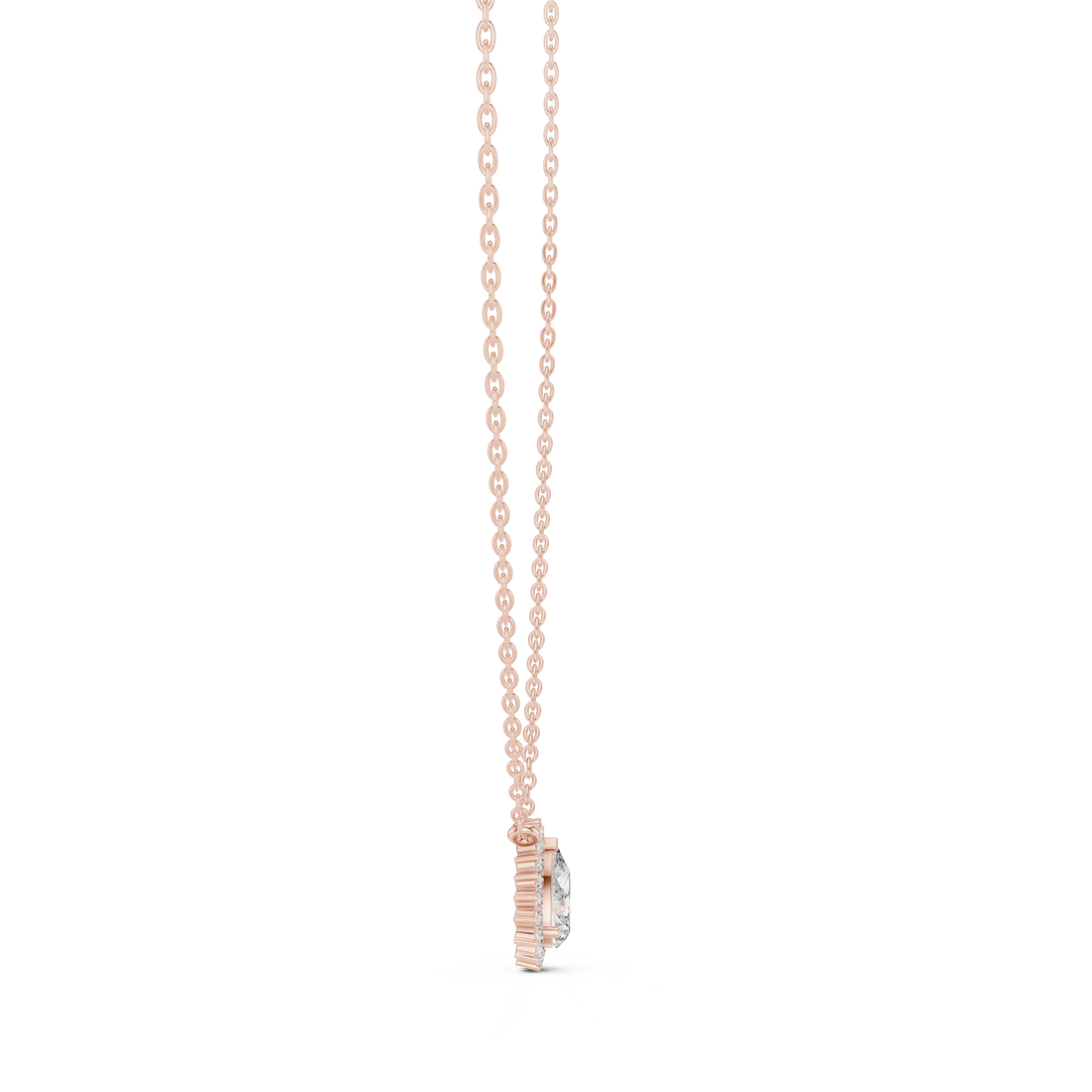 Pear Halo Diamond Pendant | 14K & 18K Gold | IGI Certified