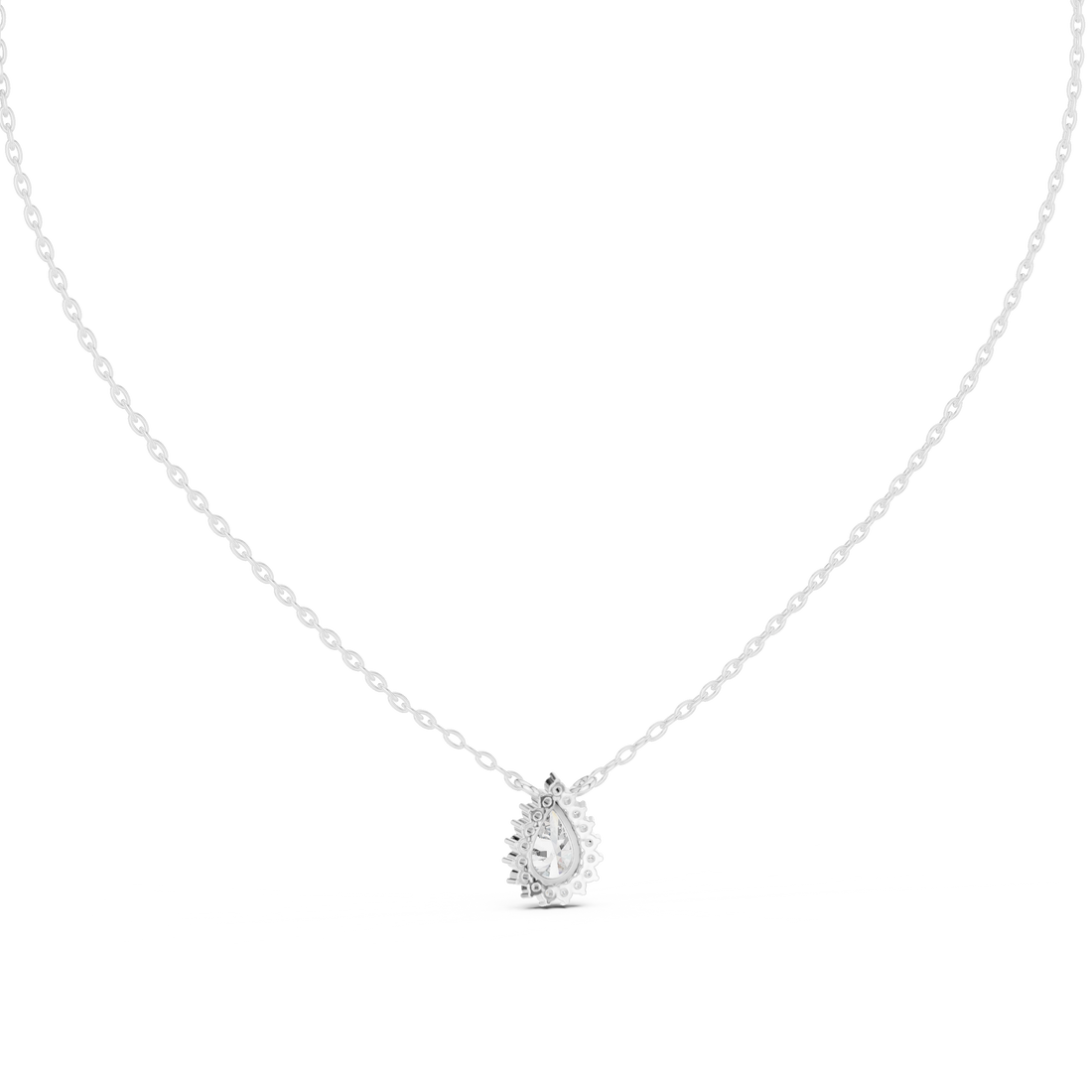 Pear Halo Diamond Pendant | 14K & 18K Gold | IGI Certified
