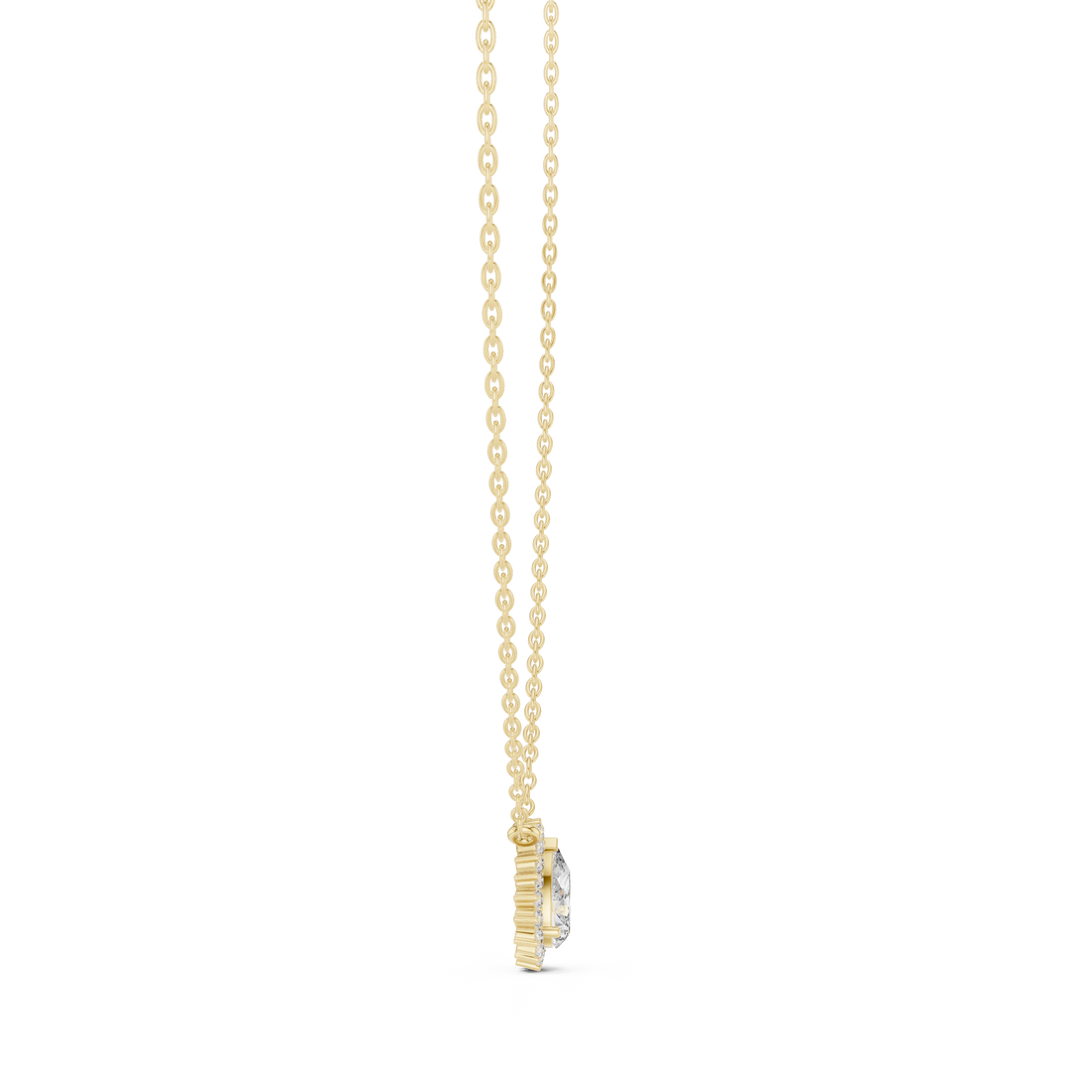 Pear Halo Diamond Pendant | 14K & 18K Gold | IGI Certified