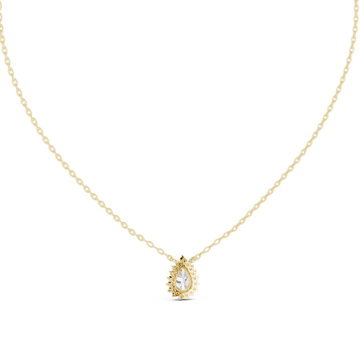 Pear Halo Diamond Pendant | 14K & 18K Gold | IGI Certified