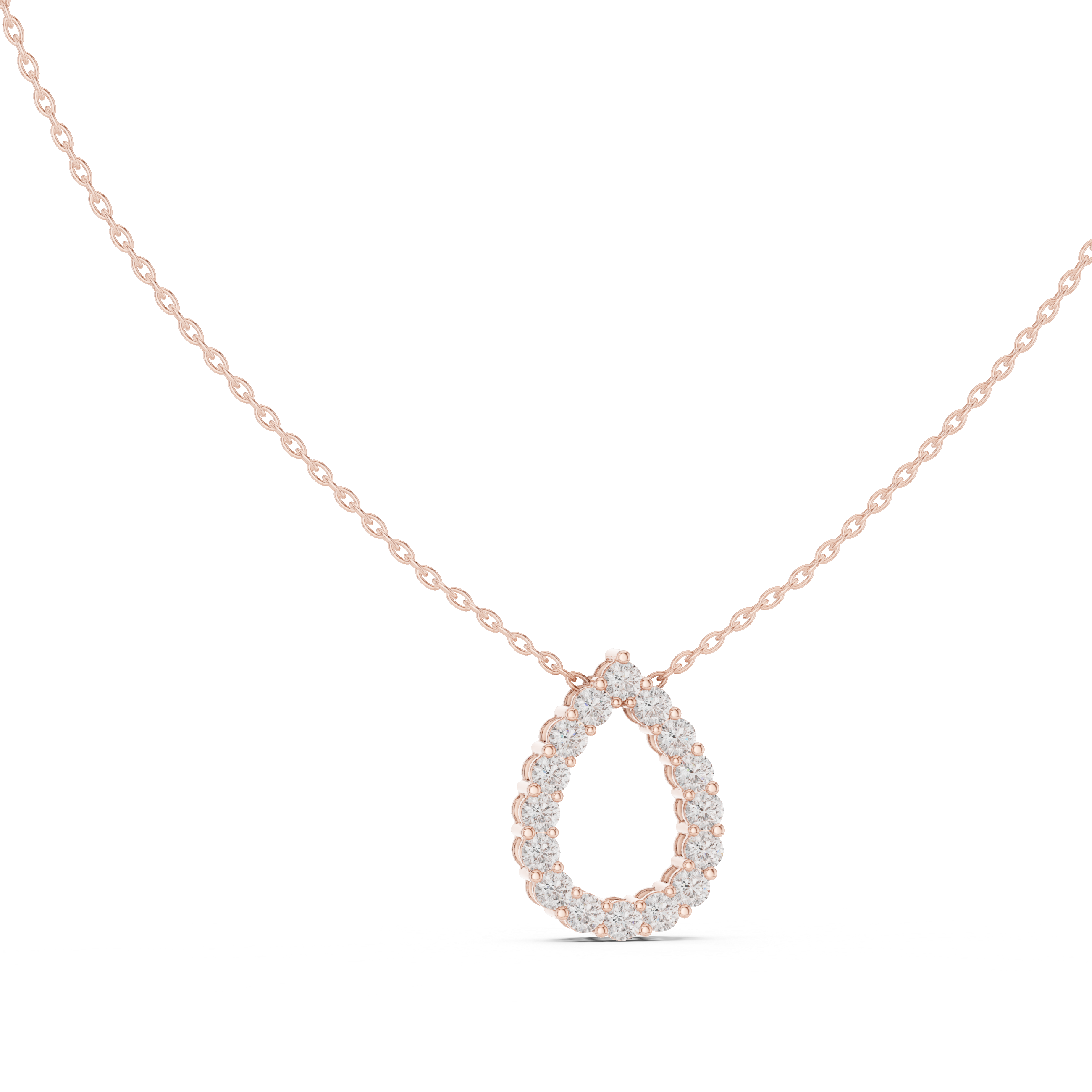 Teardrop Halo Diamond Pendant | 14K & 18K Gold | IGI Certified