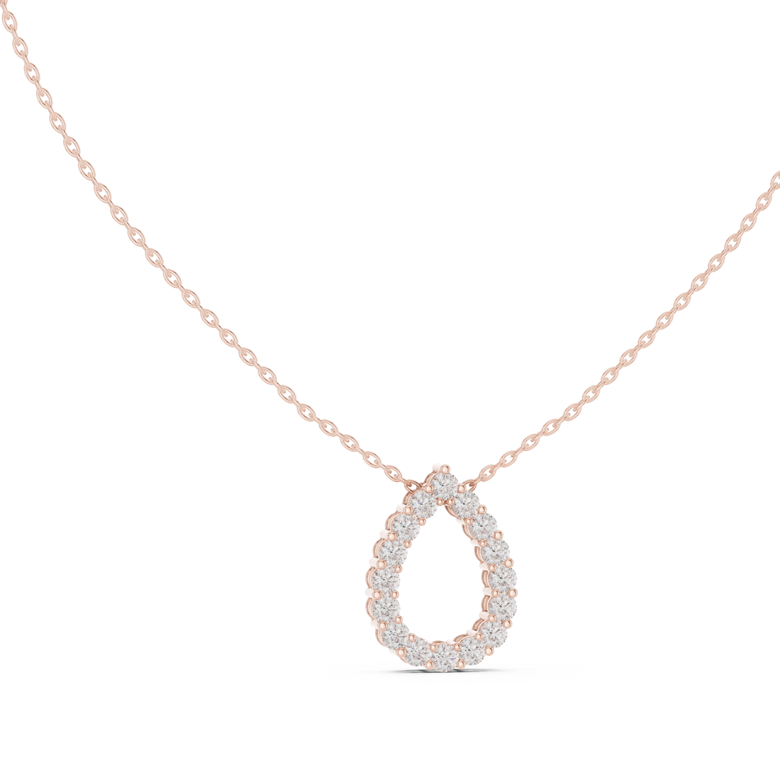 Teardrop Halo Diamond Pendant | 14K & 18K Gold | IGI Certified