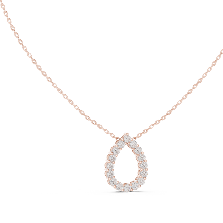 Teardrop Halo Diamond Pendant | 14K & 18K Gold | IGI Certified