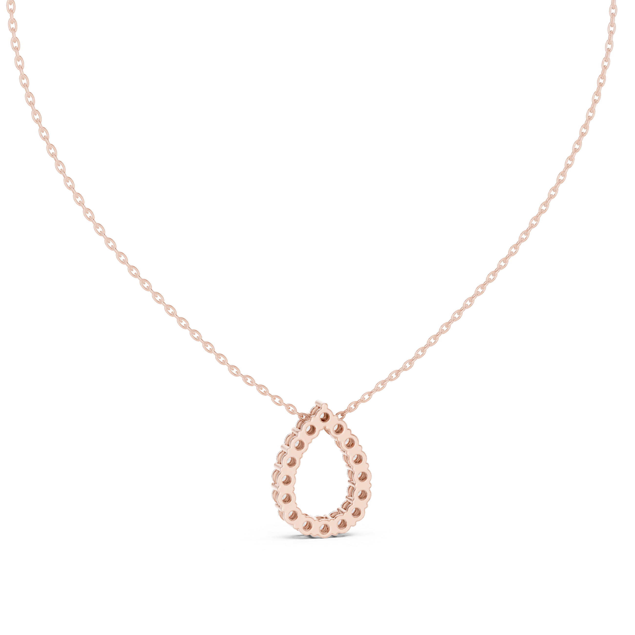 Teardrop Halo Diamond Pendant | 14K & 18K Gold | IGI Certified