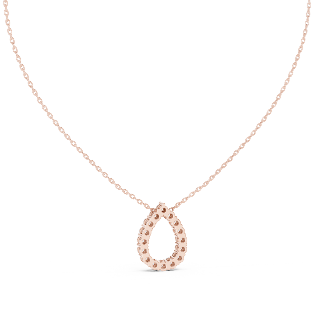 Teardrop Halo Diamond Pendant | 14K & 18K Gold | IGI Certified