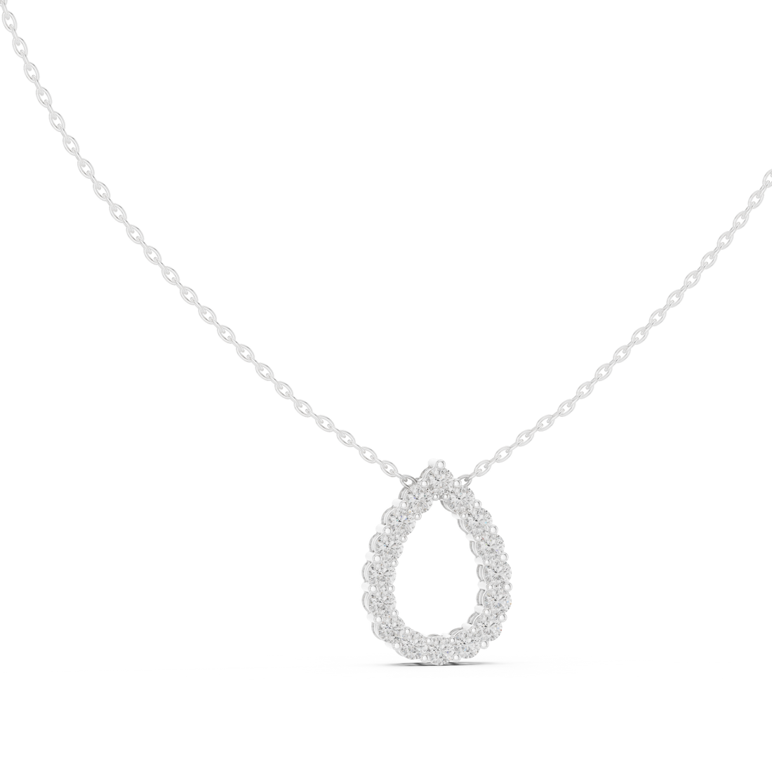 Teardrop Halo Diamond Pendant | 14K & 18K Gold | IGI Certified