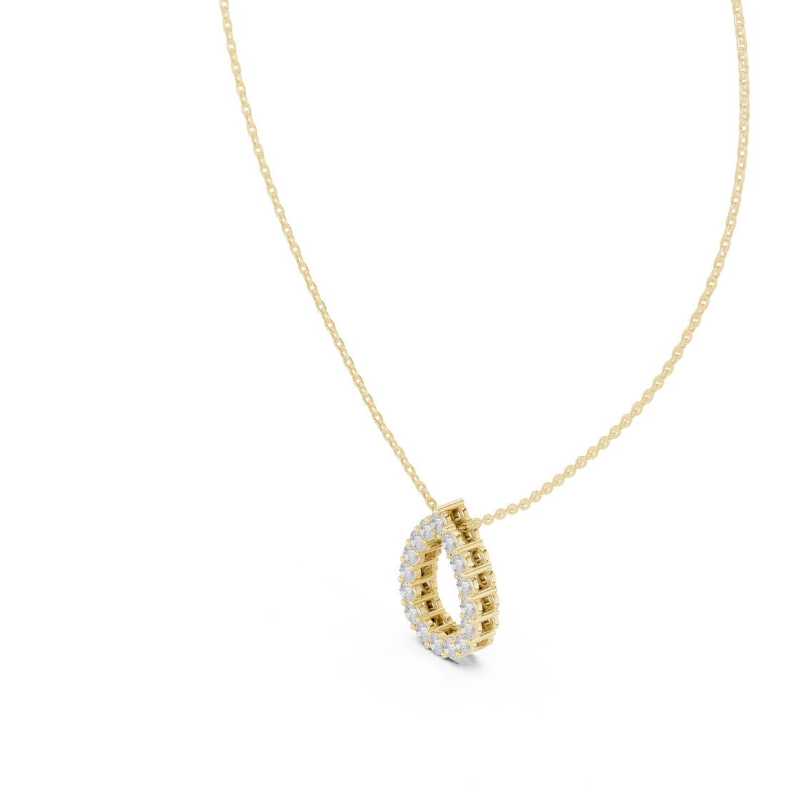 Teardrop Halo Diamond Pendant | 14K & 18K Gold | IGI Certified