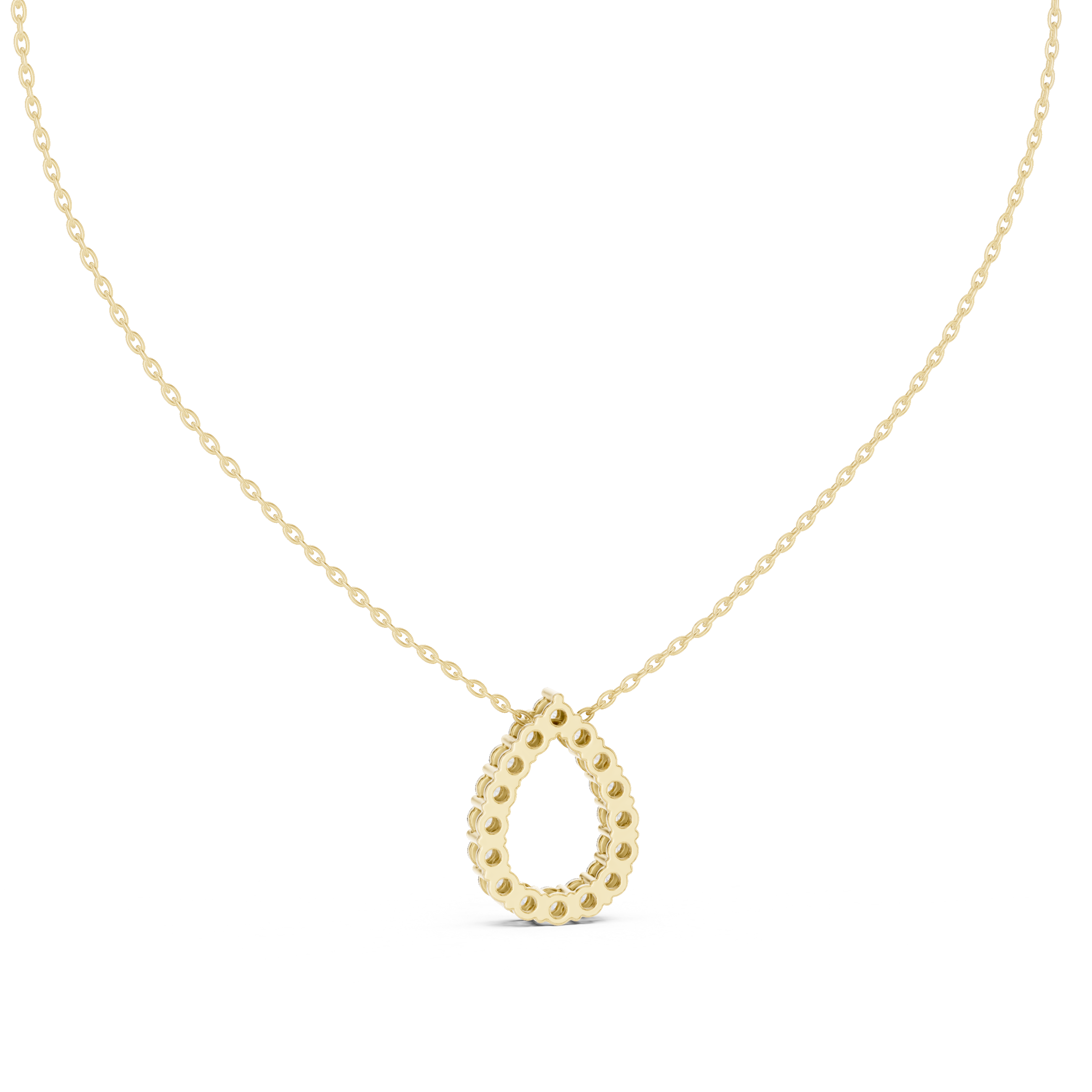 Teardrop Halo Diamond Pendant | 14K & 18K Gold | IGI Certified