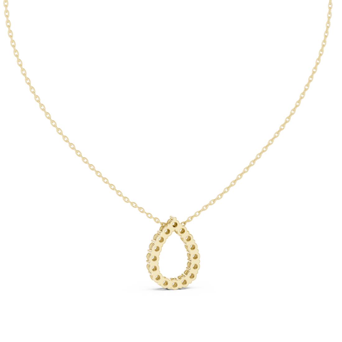 Teardrop Halo Diamond Pendant | 14K & 18K Gold | IGI Certified