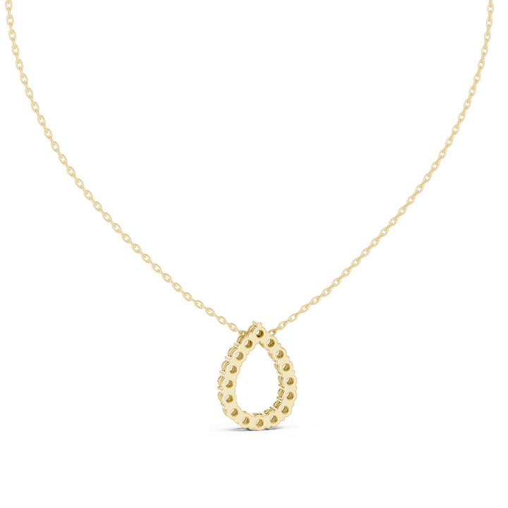 Teardrop Halo Diamond Pendant | 14K & 18K Gold | IGI Certified
