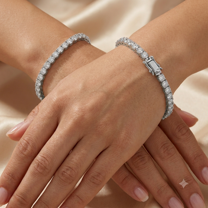 1.95 CT Round Diamond Tennis Bracelet in 9K–18K Gold