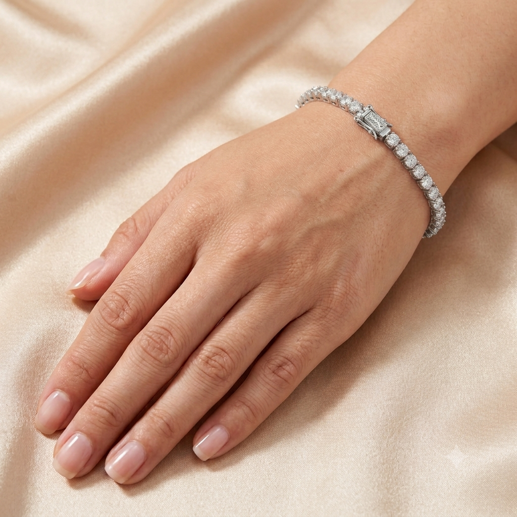 1.95 CT Round Diamond Tennis Bracelet in 9K–18K Gold