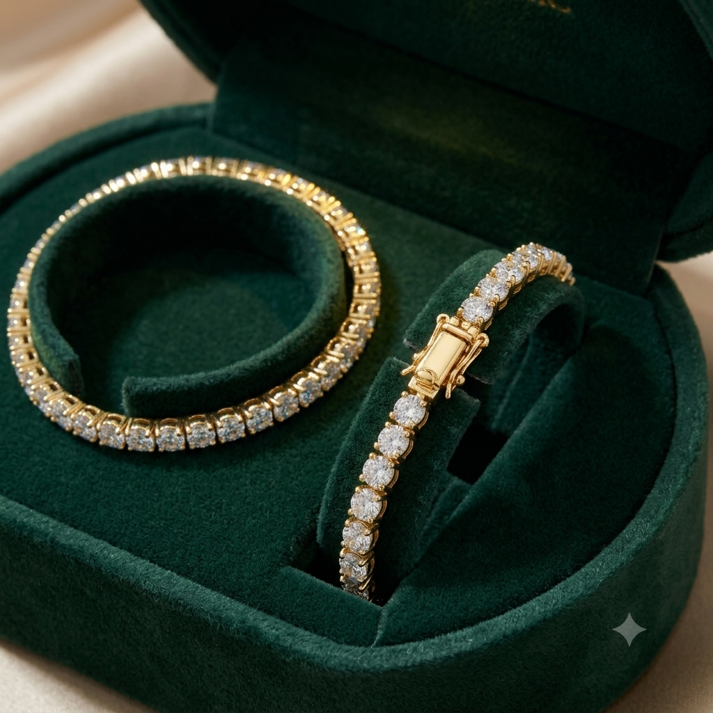 1.95 CT Round Diamond Tennis Bracelet in 9K–18K Gold