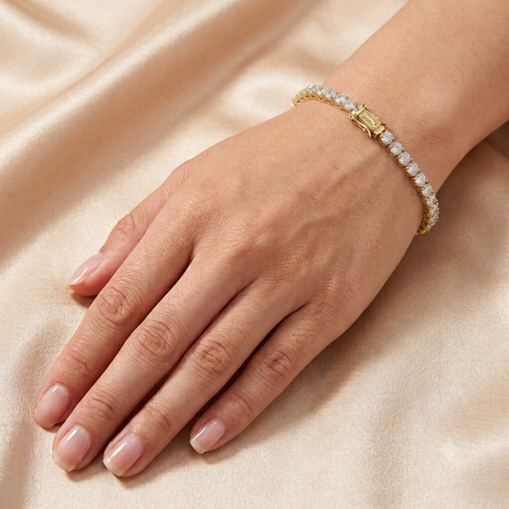 1.95 CT Round Diamond Tennis Bracelet in 9K–18K Gold