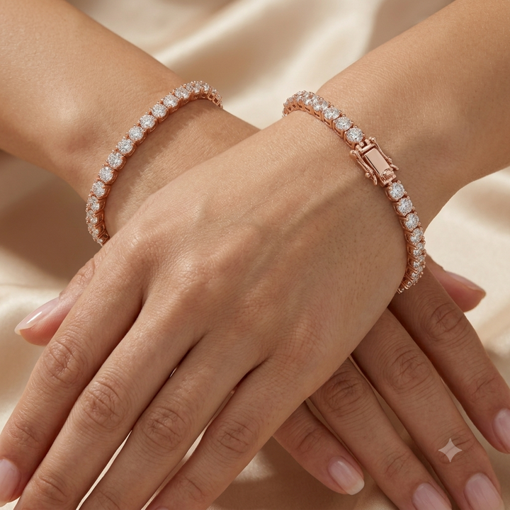1.95 CT Round Diamond Tennis Bracelet in 9K–18K Gold