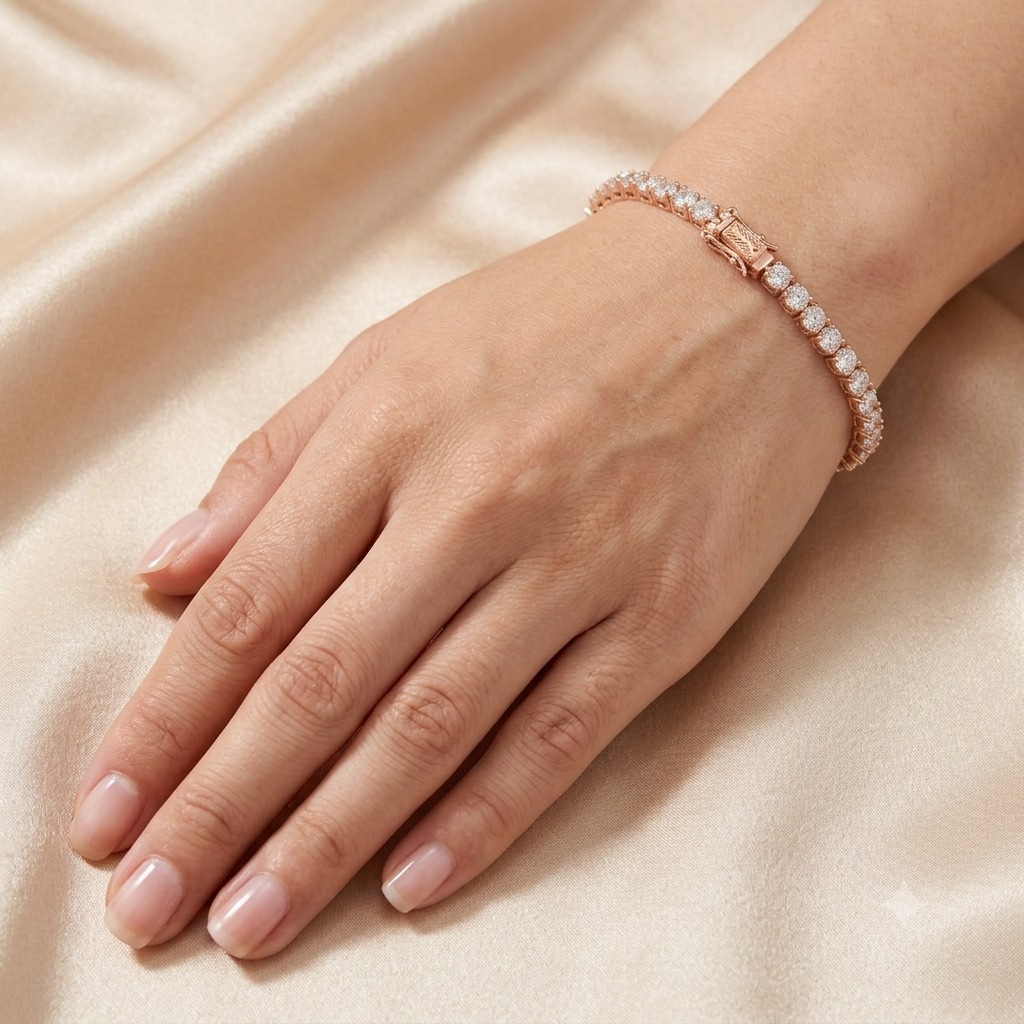 1.95 CT Round Diamond Tennis Bracelet in 9K–18K Gold