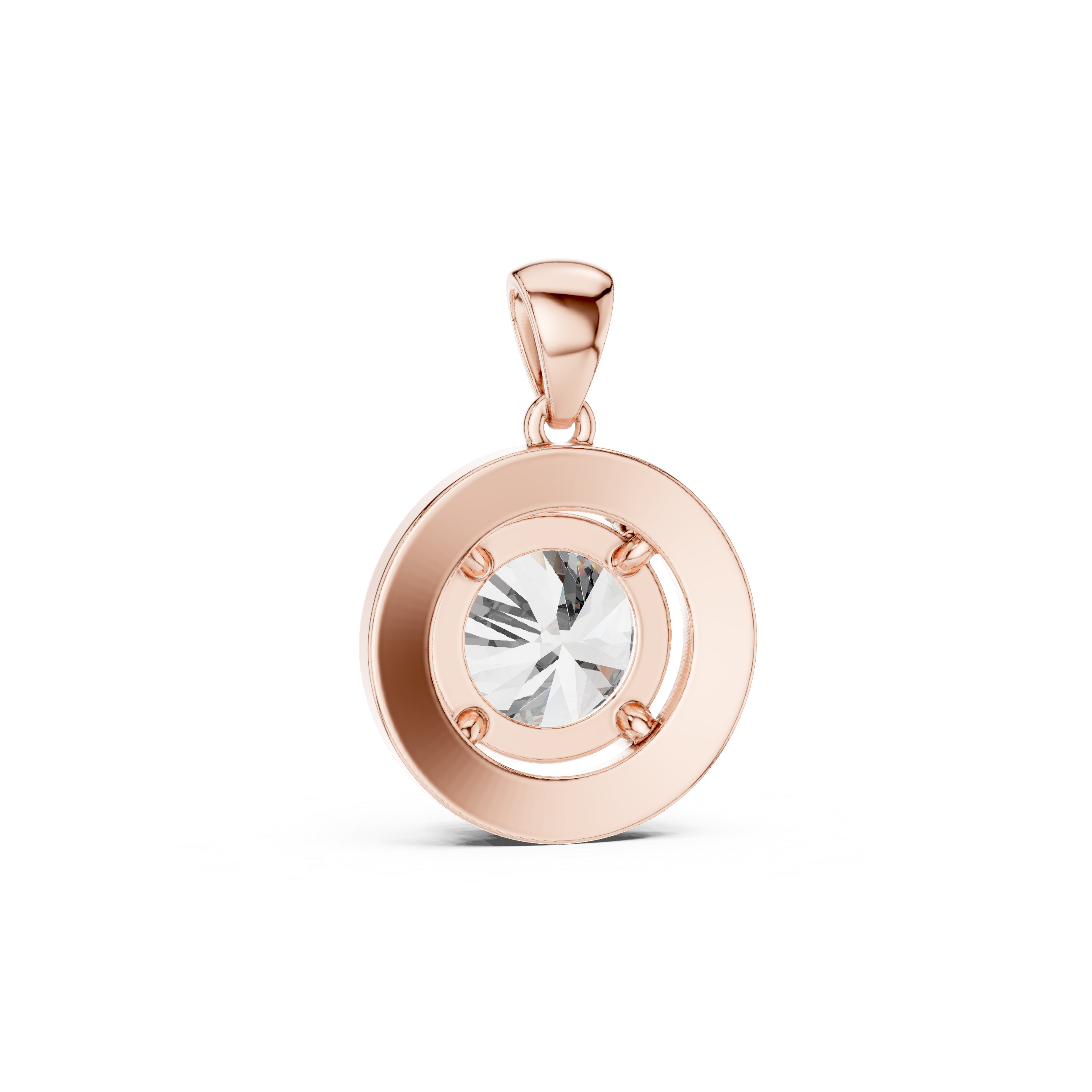 Solitaire Halo Diamond Pendant | 14K & 18K Gold | IGI Certified