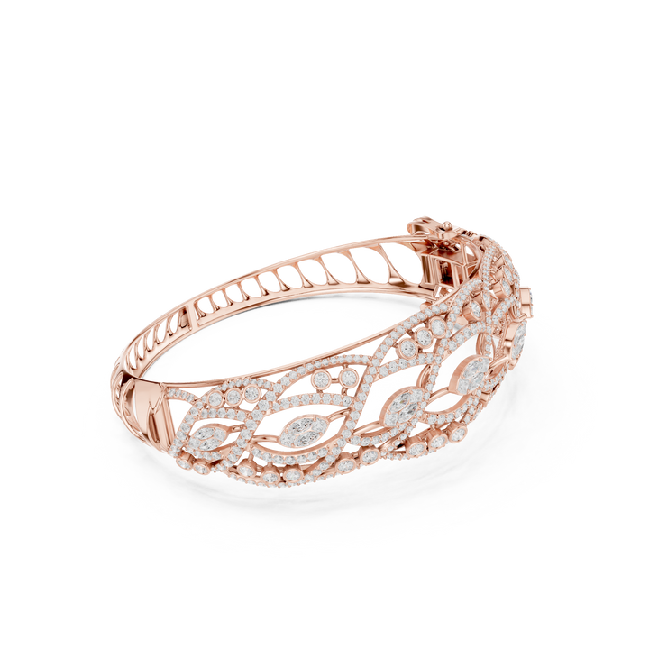 Braided Lab-Grown Diamond Cuff Bracelet in 14K/18K Rose Gold