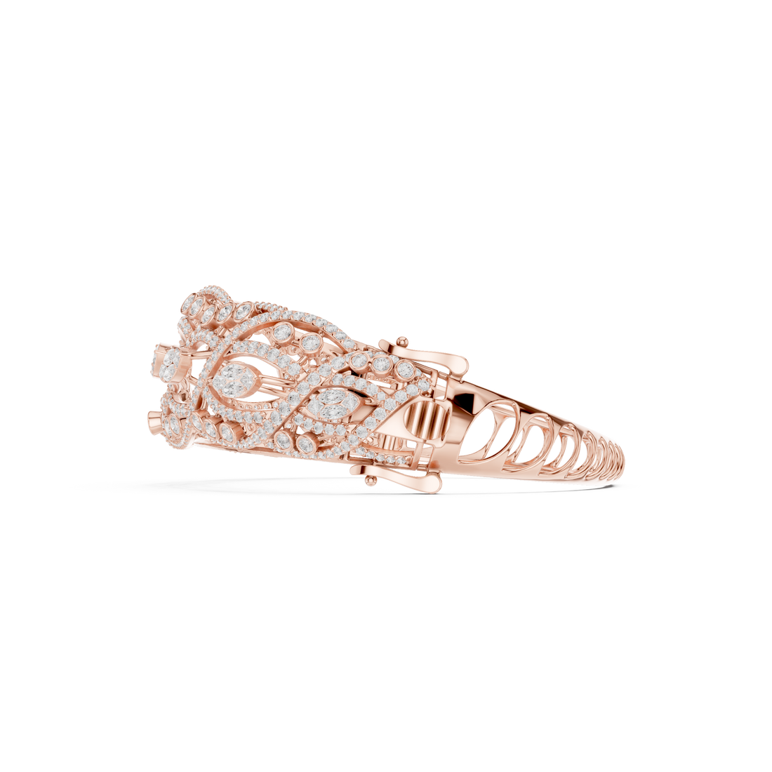 Braided Lab-Grown Diamond Cuff Bracelet in 14K/18K Rose Gold
