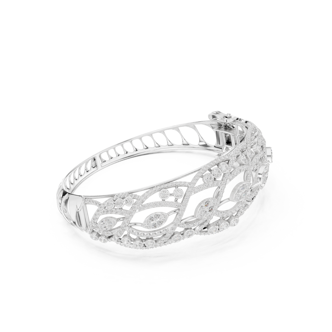 Braided Lab-Grown Diamond Cuff Bracelet in 14K/18K Rose Gold