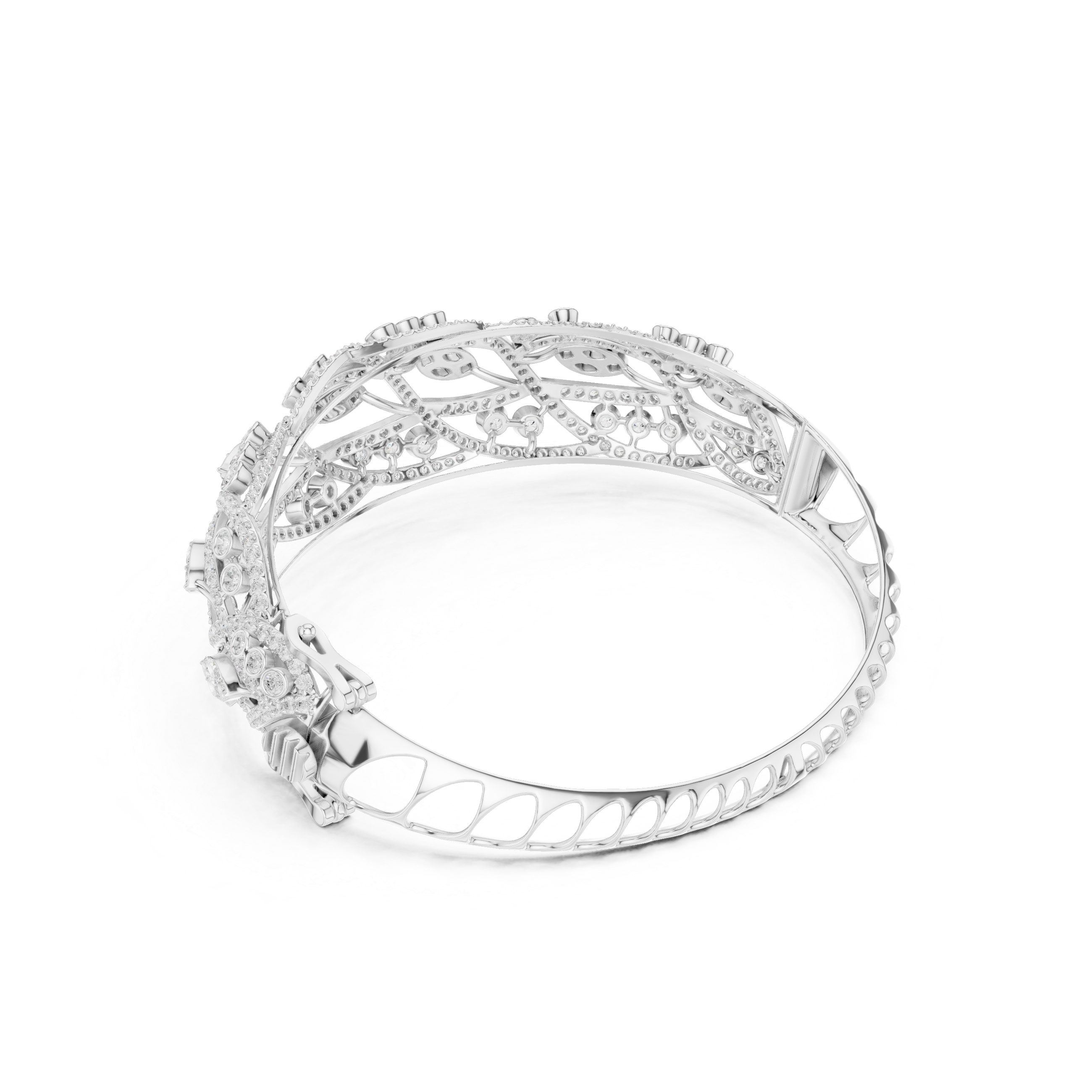 Braided Lab-Grown Diamond Cuff Bracelet in 14K/18K Rose Gold