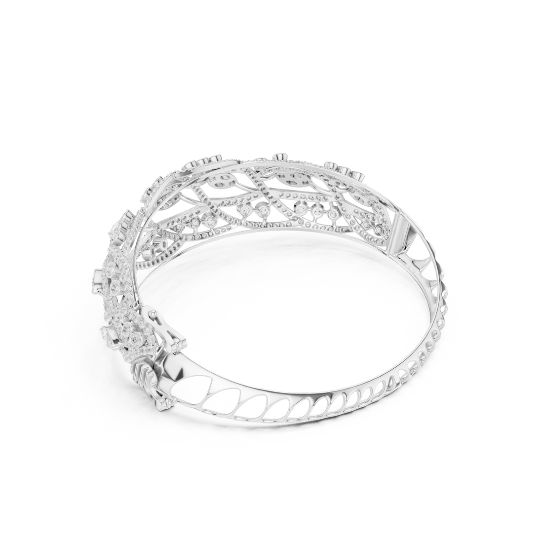 Braided Lab-Grown Diamond Cuff Bracelet in 14K/18K Rose Gold