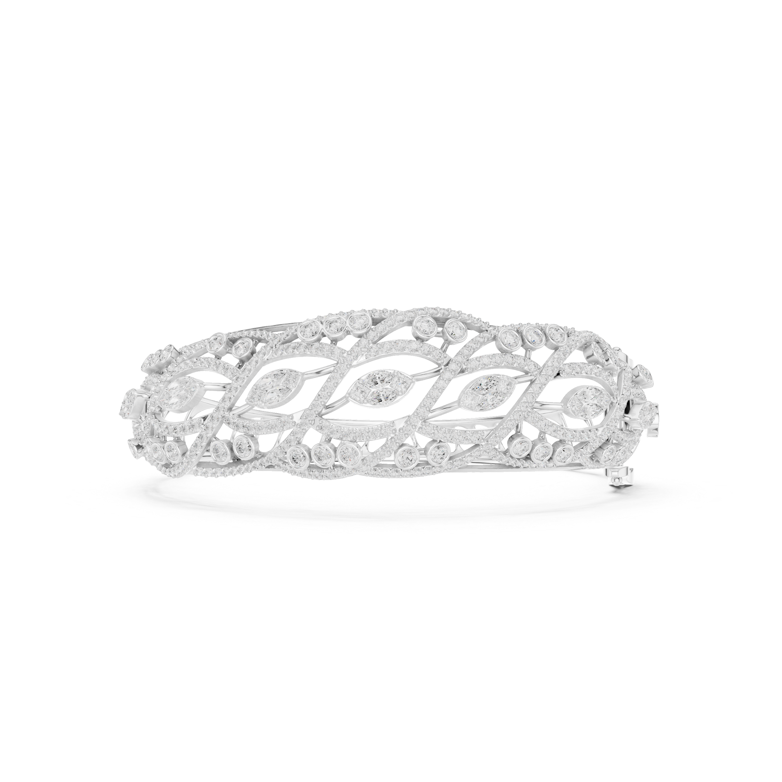 Braided Lab-Grown Diamond Cuff Bracelet in 14K/18K Rose Gold