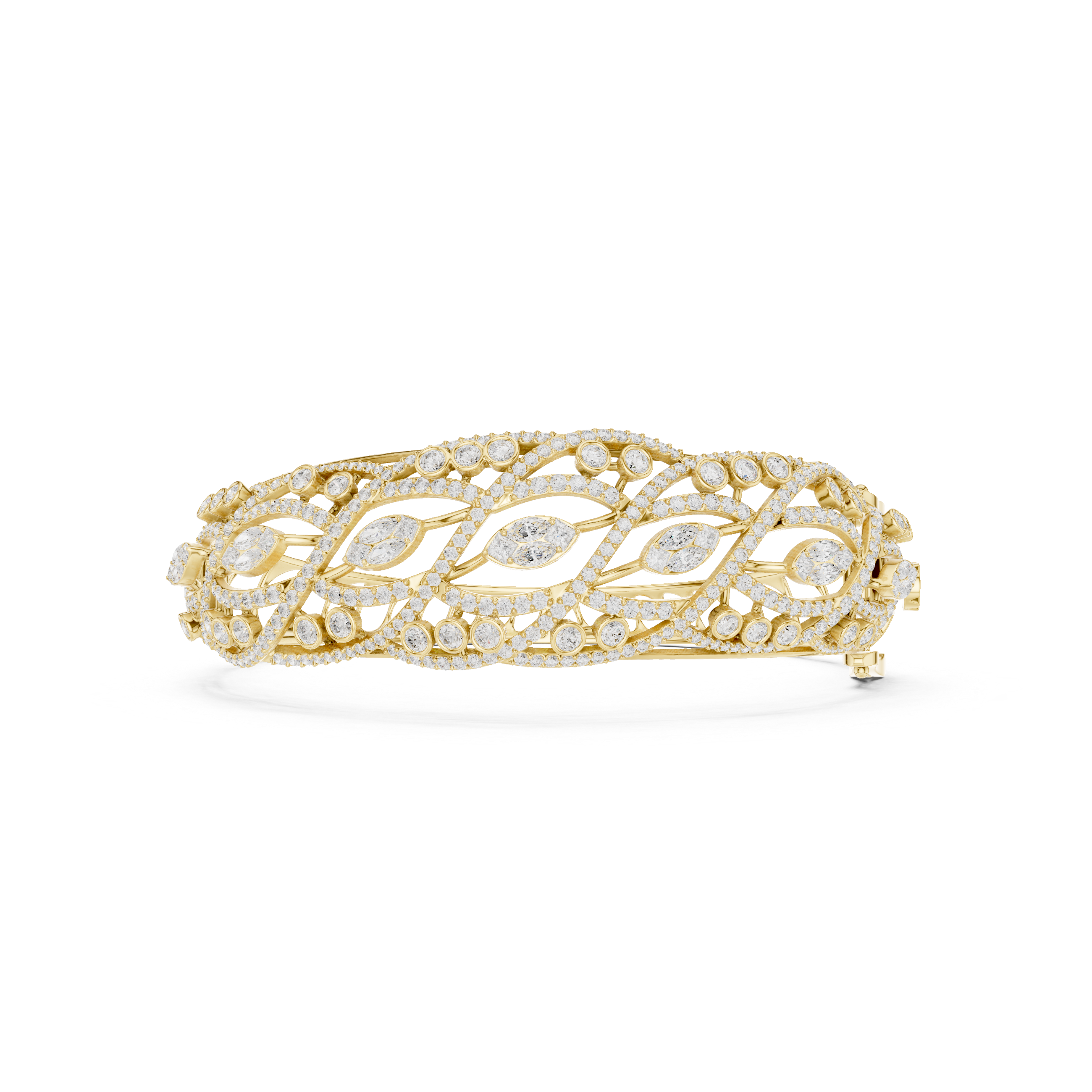 Braided Lab-Grown Diamond Cuff Bracelet in 14K/18K Rose Gold