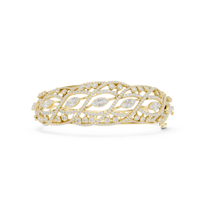 Braided Lab-Grown Diamond Cuff Bracelet in 14K/18K Rose Gold