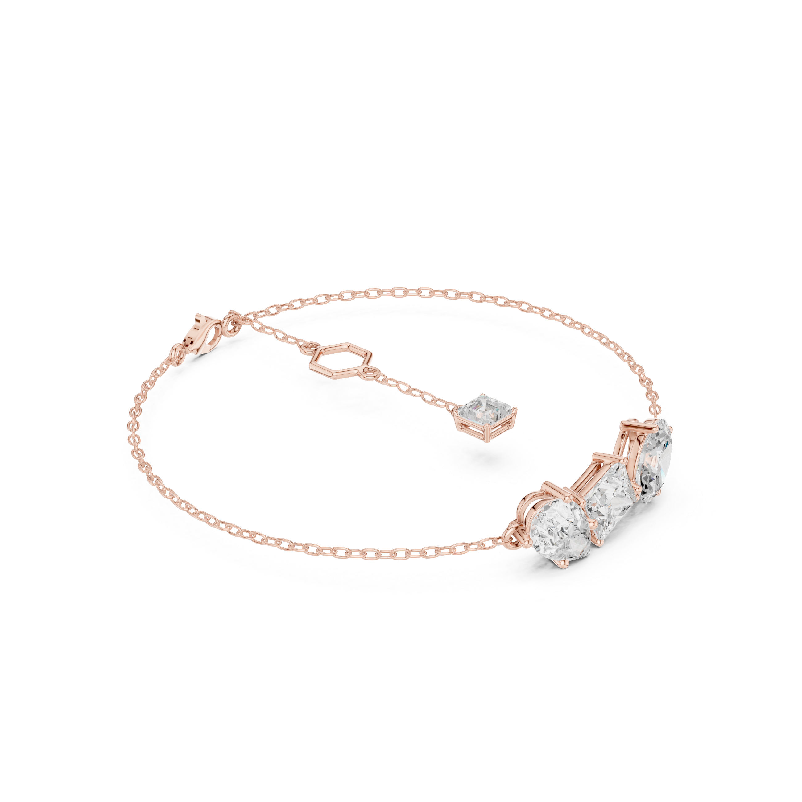 Trio Lab-Grown Diamond Chain Bracelet in 14K/18K Gold