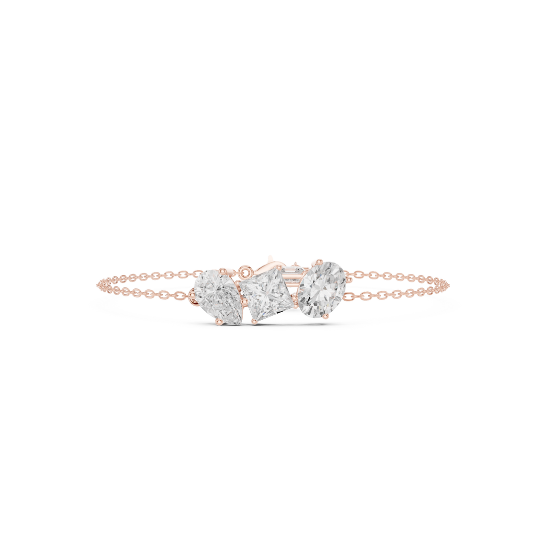 Trio Lab-Grown Diamond Chain Bracelet in 14K/18K Gold