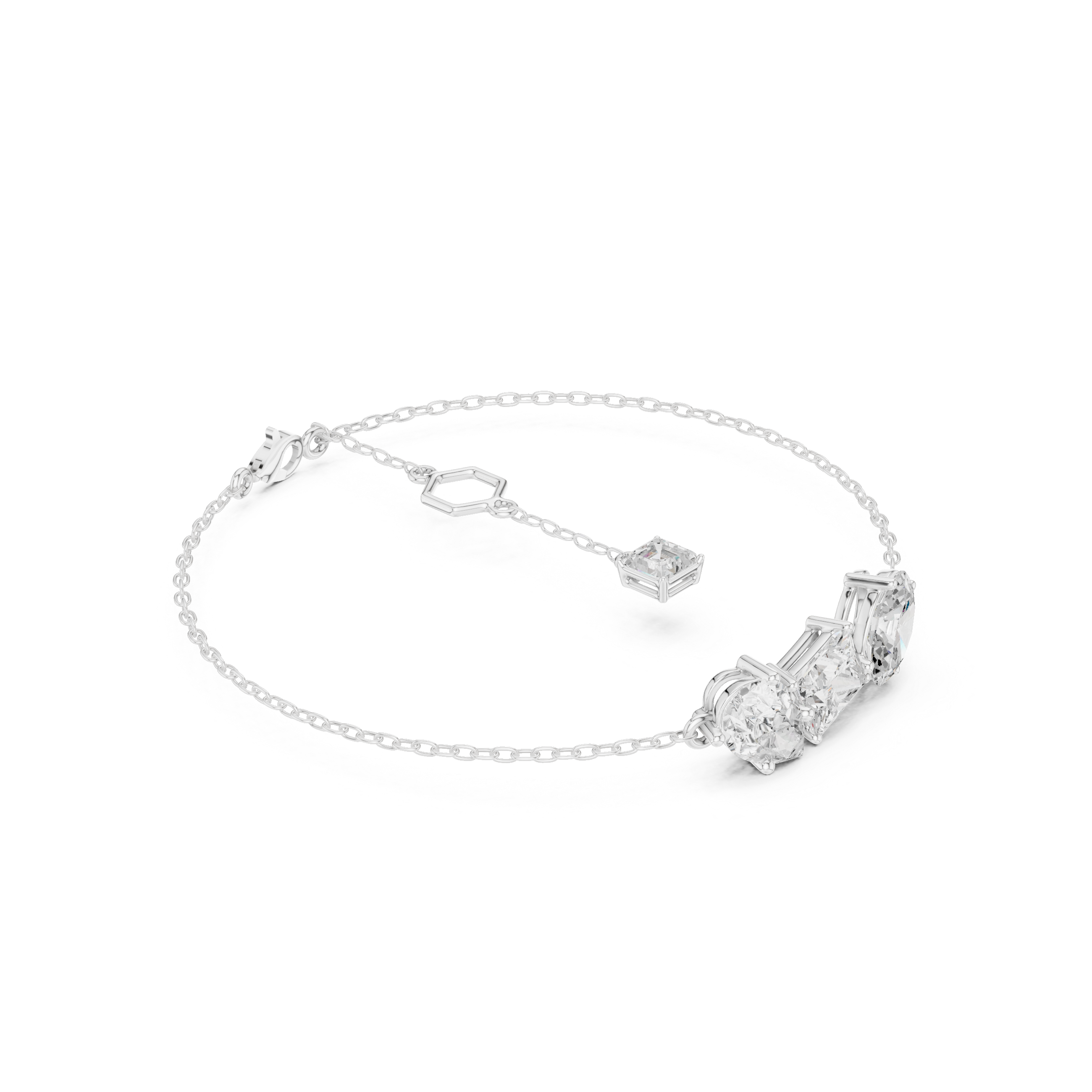 Trio Lab-Grown Diamond Chain Bracelet in 14K/18K Gold