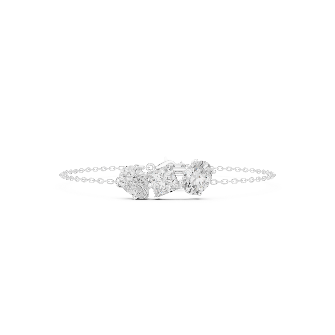 Trio Lab-Grown Diamond Chain Bracelet in 14K/18K Gold